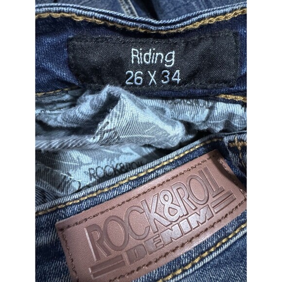 Rock & Roll Cowgirl Jeans Riding 26x34 Mid-Wash GUC Classic Boho Western - Picture 4 of 6